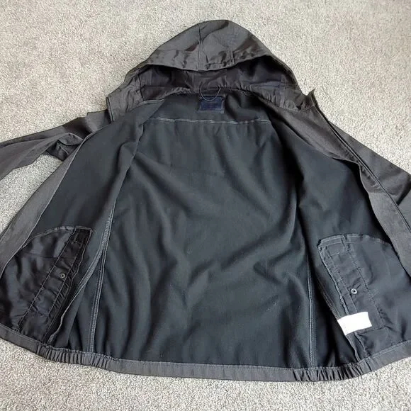 Nomad Jacket Mens Sz M Tech Fleece Lined Hooded Full Zip Snap Pockets Gray READ - Picture 9 of 15